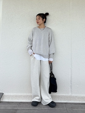 「アイテム（スウェットパンツ）」を使った、kyaaaiさん（レディース・156cm・20代）の秋コーディネート