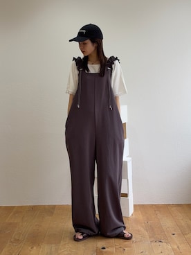 「CIAOPANIC TYPY（チャオパニックティピー）のアイテム（キャップ）」を使った、kyaaaiさん（レディース・156cm）の夏コーディネート