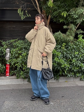 「アイテム（ダウンジャケット/コート）」を使った、kyaaaiさん（レディース・156cm）の秋コーディネート