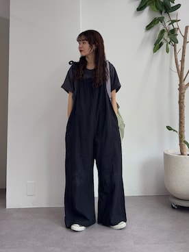 「CIAOPANIC TYPY（チャオパニックティピー）のかすれロゴプリントTee（Tシャツ/カットソー、グレー系）」を使った、kyaaaiさん（レディース・156cm）の春コーディネート