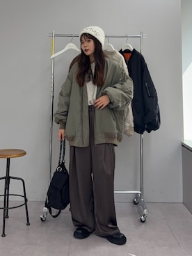 「アイテム（MA-1）」を使った、kyaaaiさん（レディース・156cm・20代）の秋コーディネート