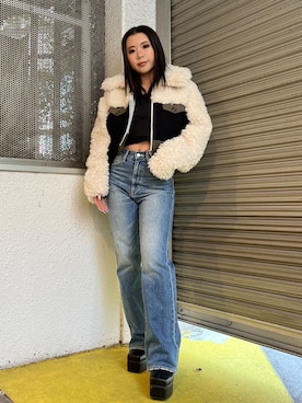 「EVRIS（エヴリス）のアイテム（ブルゾン）」を使った、NENEさん（レディース・155cm）の冬コーディネート