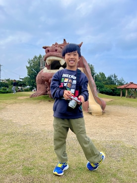 「アイテム（スニーカー）」を使った、haruさん（キッズ・110cm）の冬コーディネート