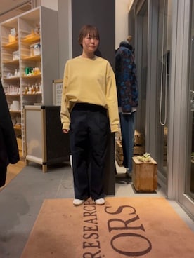 「URBAN RESEARCH DOORS（アーバンリサーチドアーズ）のスウェットクルーネックプルオーバー（スウェット）」を使った、あみさん（レディース・158cm）の冬コーディネート