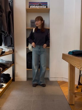 「FORK&SPOON」｜「アイテム（スウェット）」を使った、あみさん（レディース・158cm）の冬コーディネート