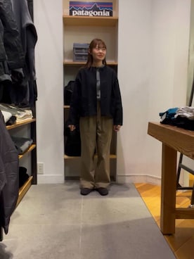 「FORK&SPOON」｜「アイテム（ノーカラージャケット）」を使った、あみさん（レディース・158cm）の冬コーディネート