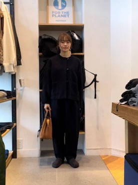 「doors」｜「アイテム（ノーカラージャケット）」を使った、あみさん（レディース・158cm）の秋コーディネート