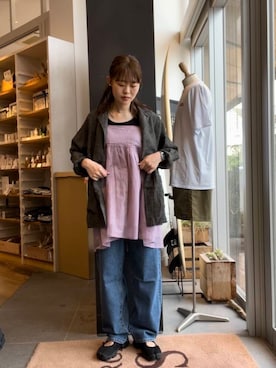 「URBAN RESEARCH DOORS（アーバンリサーチドアーズ）のアイテム（キャミソール）」を使った、あみさん（レディース・158cm）の夏コーディネート