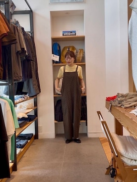 「春コーデ」｜「アイテム（オールインワン・サロペット）」を使った、長谷川歩未さん（レディース・158cm）の夏コーディネート