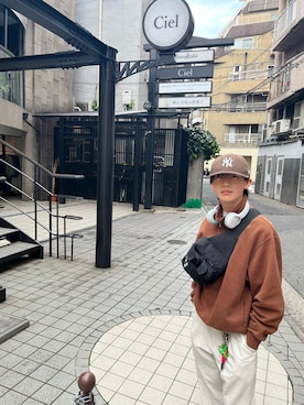 「GU（ジーユー）のアイテム（その他トップス）」を使った、sakuyaさん（メンズ・166cm）の春コーディネート