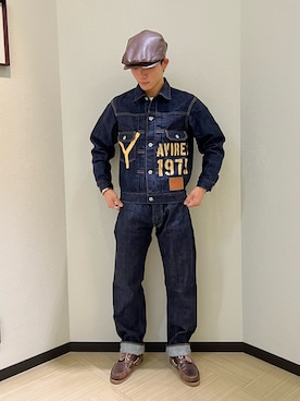 「AVIREX（アヴィレックス）のアイテム（デニムジャケット）」を使った、KAKERUNさん（メンズ・174cm）の秋コーディネート