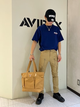 「カーゴパンツコーデ」｜「アイテム（帽子）」を使った、KAKERUNさん（メンズ・174cm）の夏コーディネート
