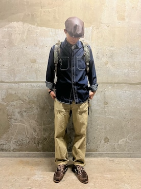 「アイテム（ハンチング/ベレー帽）」を使った、KAKERUNさん（メンズ・174cm）の夏コーディネート