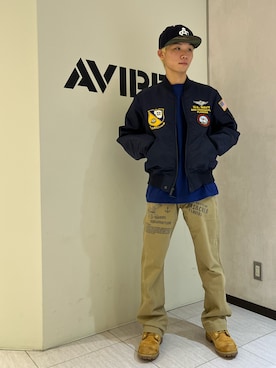 「春服みてみて」｜「アイテム（MA-1）」を使った、KAKERUNさん（メンズ・174cm）の冬コーディネート