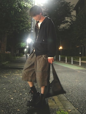 「GRANCY（グランシー）のアイテム」を使った、Ariyaさん（メンズ・169cm）の秋コーディネート