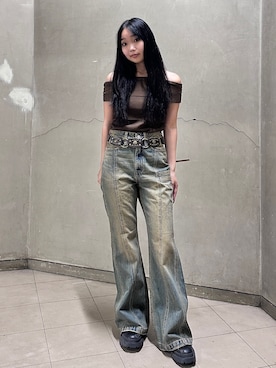 「アイテム（ブーツ）」を使った、yuunaさん（レディース・156cm）の夏コーディネート