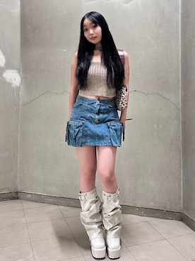 「カーゴスカート」｜yuunaさん（レディース・156cm）の夏コーディネート