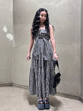 「EVRIS（エヴリス）のアイテム（ワンピース/ドレス）」を使った、yuunaさん（レディース・156cm）の夏コーディネート