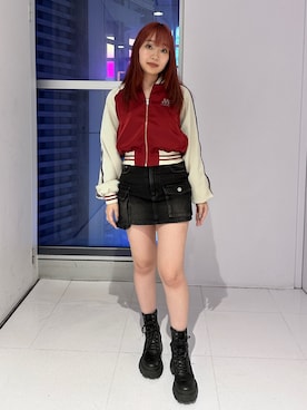 「レースアップシューズ」｜「アイテム（ブルゾン）」を使った、yuunaさん（レディース・156cm）の秋コーディネート