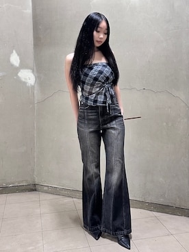 「チューブトップ」｜yuunaさん（レディース・156cm）の夏コーディネート