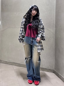 EVRIS フーディーチェックシャツ EVRIS フーディーチェックシャツ - メルカリ