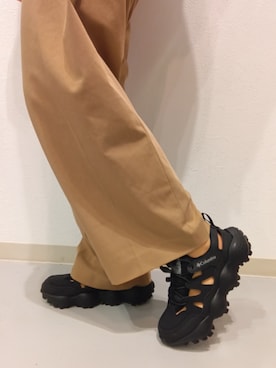 「Columbia（コロンビア）の【Columbia】コロンビア THRIVE REVIVE SHANDAL（スライブ リバイブ シャンダル）YL7787（サンダル、ブラック系）」を使った、Paradeアリオ橋本店さん（レディース・151cm）の春コーディネート