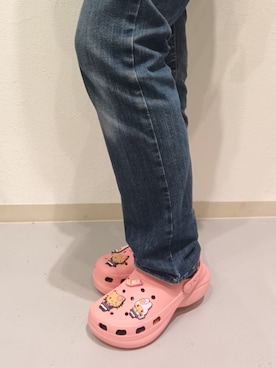 「sanrio（サンリオ）の【2WAY】立体キャラクターチャーム付き 軽量厚底EVAサンダル 3517（サンダル、ピンク系）」を使った、Paradeアリオ橋本店さん（レディース・151cm）の春コーディネート