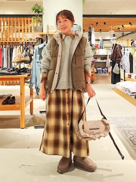 「アイテム（シャツワンピース）」を使った、kanakoさん（レディース・157cm）の秋コーディネート