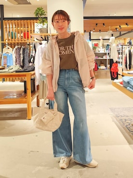 「BAYFLOW（ベイフロー）のアイテム（ブルゾン）」を使った、kanakoさん（レディース・157cm）の春コーディネート