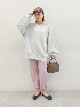 「BAYFLOW（ベイフロー）のアイテム（キャップ）」を使った、kanakoさん（レディース・157cm）の冬コーディネート