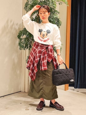 「BAYFLOW（ベイフロー）の[ヒップまでカバーできる]アソートチェックBIGシャツ（シャツ/ブラウス）」を使った、kanakoさん（レディース・157cm）の夏コーディネート