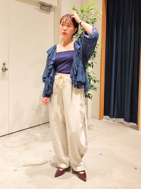 「アイテム（アンダーウェア）」を使った、kanakoさん（レディース・157cm）の夏コーディネート