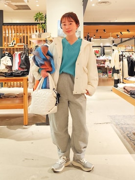 「アイテム（ナイロンジャケット）」を使った、kanakoさん（レディース・157cm）の冬コーディネート