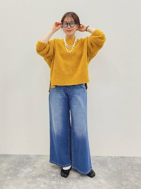 「アイテム（デニムパンツ）」を使った、kanakoさん（レディース・157cm・30代）の秋コーディネート