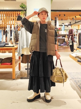 「BAYFLOW（ベイフロー）のコードHDマルチポケショルダー（ハンドバッグ）」を使った、kanakoさん（レディース・157cm）の秋コーディネート