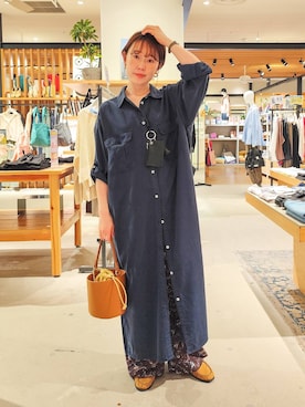 「BAYFLOW（ベイフロー）のアイテム（パンツ）」を使った、kanakoさん（レディース・157cm）の春コーディネート