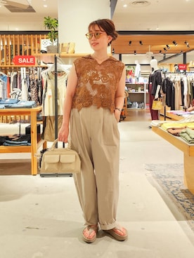 「アイテム（ボストンバッグ）」を使った、kanakoさん（レディース・157cm・30代）の夏コーディネート
