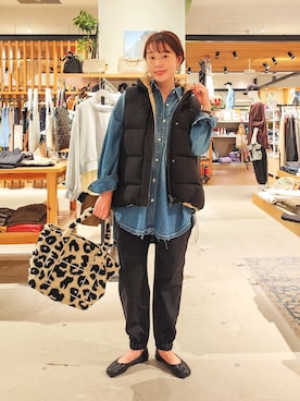 「アイテム（ベスト）」を使った、kanakoさん（レディース・157cm・30代）の秋コーディネート