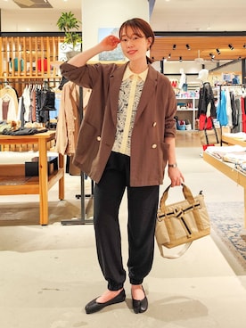 「BAYFLOW（ベイフロー）のアイテム（パンツ）」を使った、kanakoさん（レディース・157cm）の春コーディネート