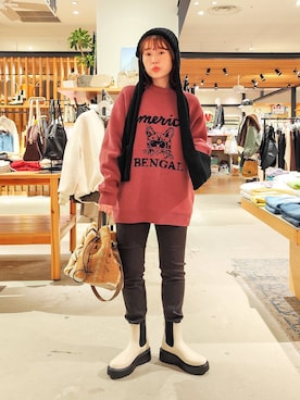 「アイテム（ハンドバッグ）」を使った、kanakoさん（レディース・157cm・30代）の冬コーディネート