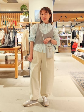 「BAYFLOW（ベイフロー）のキースターミニウォレショル2（その他小物、シルバー系）」を使った、kanakoさん（レディース・157cm）の春コーディネート