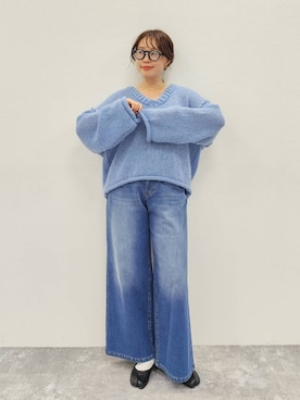 「アイテム（デニムパンツ）」を使った、kanakoさん（レディース・157cm・30代）の秋コーディネート