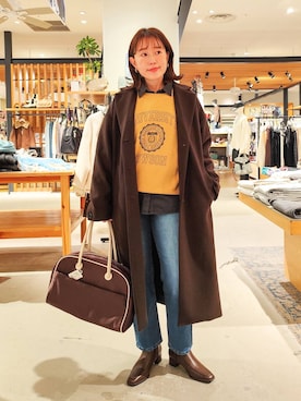 「アイテム（チェスターコート）」を使った、kanakoさん（レディース・157cm・30代）の冬コーディネート