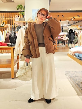 「アイテム（ナイロンジャケット）」を使った、kanakoさん（レディース・157cm）の冬コーディネート