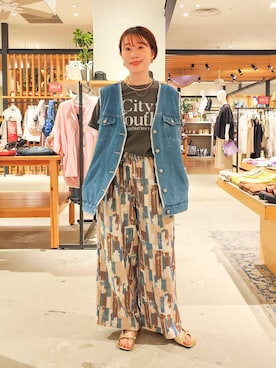 「アイテム（ベスト）」を使った、kanakoさん（レディース・157cm・30代）の夏コーディネート