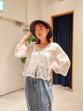 「アイテム（帽子）」を使った、kanakoさん（レディース・157cm・30代）の夏コーディネート