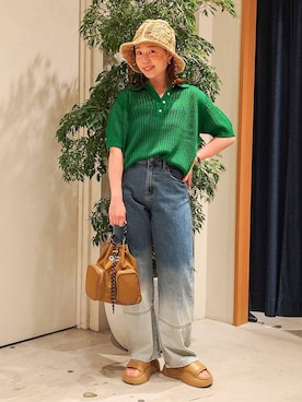 「アイテム（帽子）」を使った、kanakoさん（レディース・157cm・30代）の夏コーディネート
