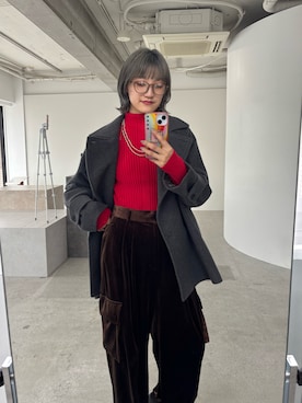 「アイテム（ピーコート）」を使った、herin00ursさん（レディース・162cm）の冬コーディネート