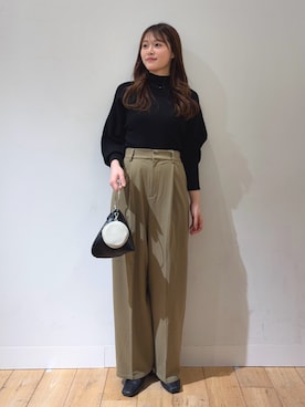 「スラックスパンツ」｜riseさん（レディース・160cm）の秋コーディネート