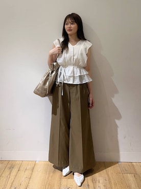 「SENSE OF PLACE by URBAN RESEARCH（センスオブプレイスバイアーバンリサーチ）のアイテム（トートバッグ）」を使った、riseさん（レディース・160cm）の春コーディネート